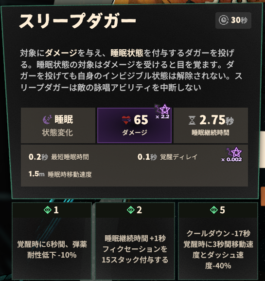 スキル1のゲーム内説明と強化効果