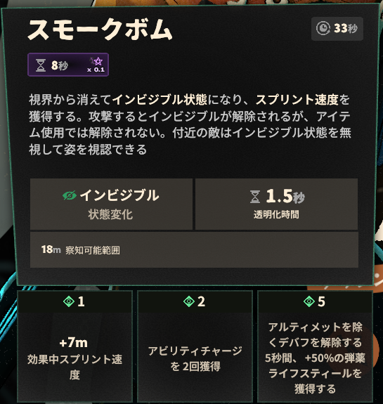 スキル2のゲーム内説明と強化効果