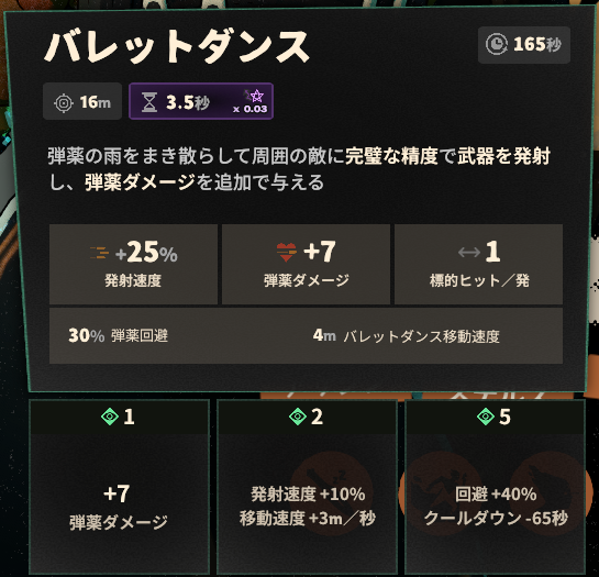 スキル4のゲーム内説明と強化効果