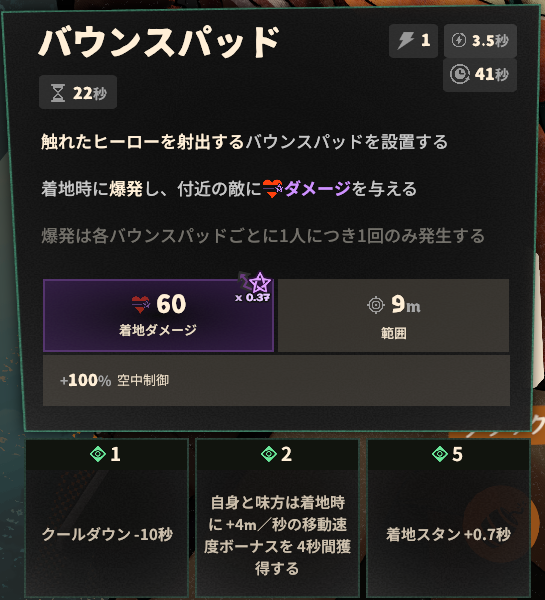 スキル2のゲーム内説明と強化効果