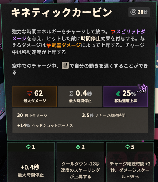 スキル3のゲーム内説明と強化効果