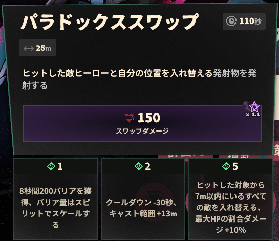 スキル4のゲーム内説明と強化効果