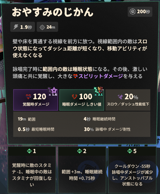 スキル4のゲーム内説明と強化効果