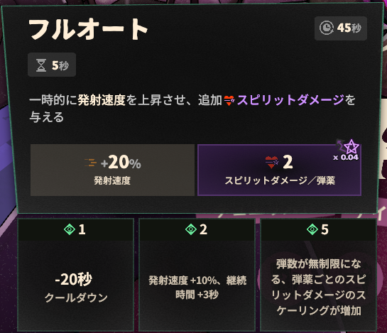 スキル3のゲーム内説明と強化効果